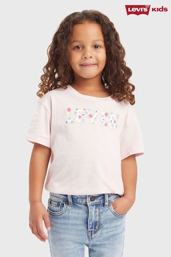 Levi's® Pink Floral Logo Cropped  T-Shirt (618528) | £25 - £26