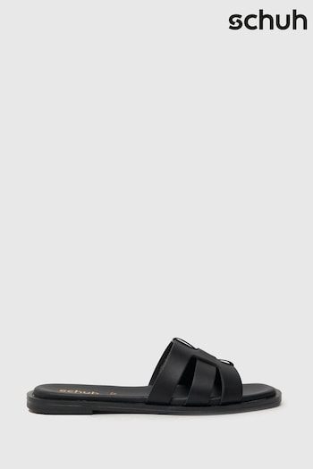 Schuh Tierney Leather Black Sliders (618541) | £32