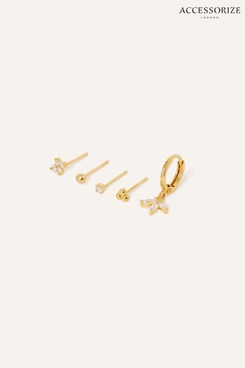Accessorize Gold Tone Irregular Earrings 5 Pack (618608) | £18