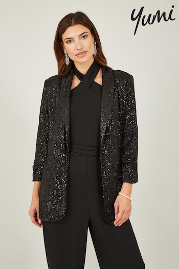 Yumi Black Sequin Blazer With Pockets (618639) | £60