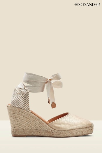 Sosandar Natural Leather Perla Wedge Espadrille (618731) | £69