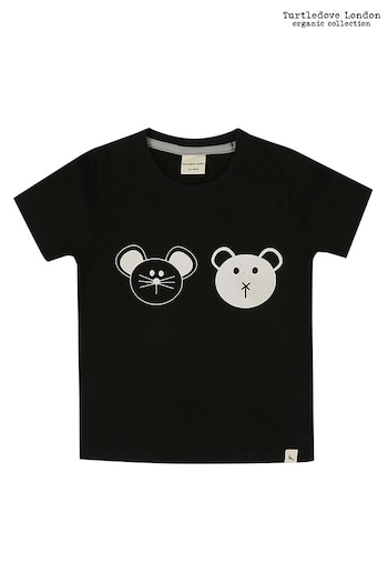 Turtledove London Black Organic Cotton Best Friends T-Shirt (618769) | £14