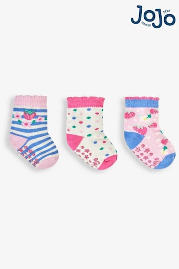 JoJo Maman Bébé Pink 3-Pack Fruit Socks (618887) | £9.50