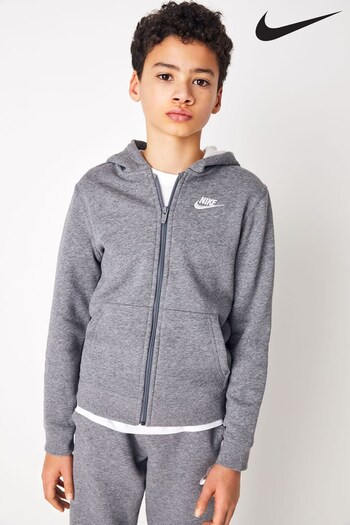 Nike Grey Club Full Zip Hoodie (619008) | £45