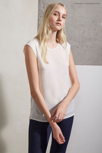 French Connection Polly Plains Capped Sleeve T-Shirt (619183) | £27