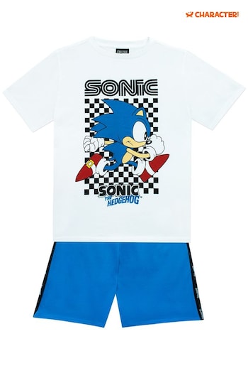 Character White/Blue Sonic T-Shirt and Shorts Set (619291) | £21