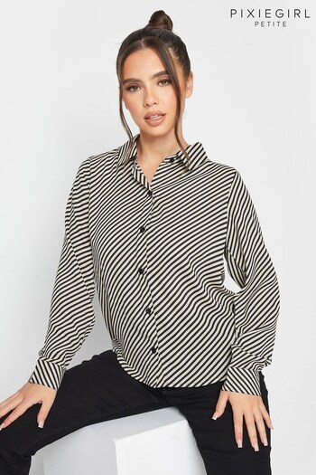 PixieGirl Petite Black Diagonal Stripe Shirt (619872) | £29