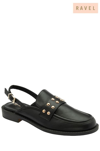 Ravel Black Slingback Studded Loafer Shoes (619917) | £50