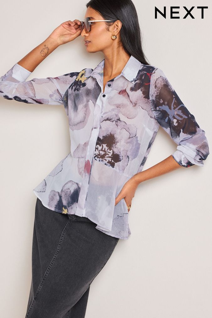Grey sales dress blouses