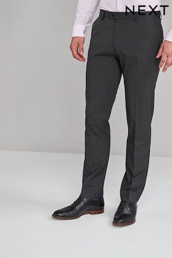Charcoal Grey Slim Stretch Smart V-neck Trousers (620461) | £24