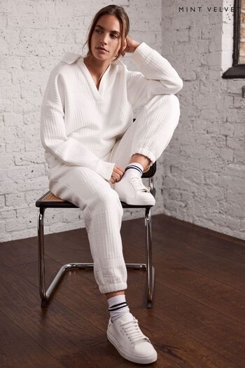 Mint Velvet White Quilt Jersey Sweatshirt (620495) | £69
