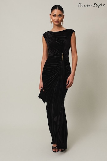 Phase Eight Black Donna Velvet Maxi Dress (620740) | £189