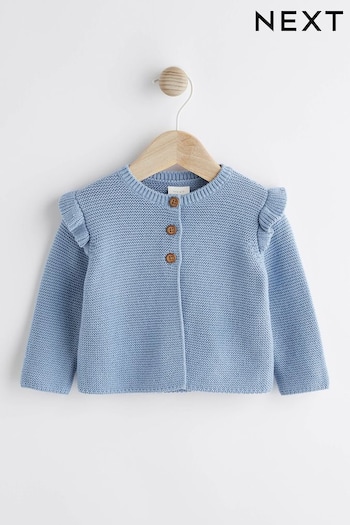 Blue Baby Frill Shoulder Knitted Cardigan (0mths-2yrs) (620930) | £12.50 - £14.50