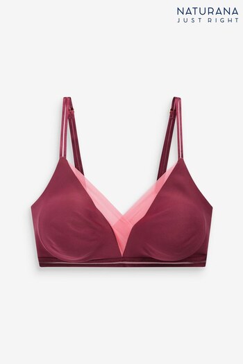 Naturana Red Non Wired Firm Support Bra With Tulle Detail (620984) | £35