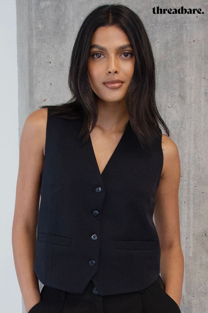 Women's black formal vest store
