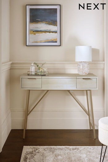 White Bronx Oak Effect Console Dressing Table (621062) | £299