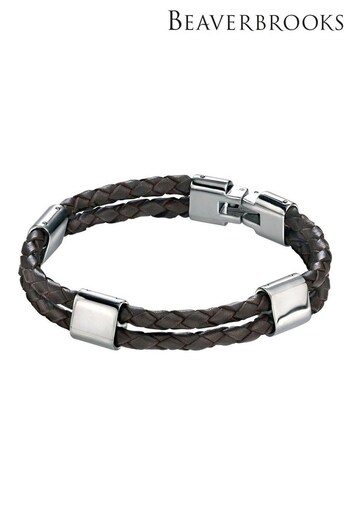 Beaverbrooks Mens Leather Bracelet (621455) | £70