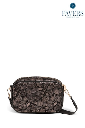 Pavers Floral Shoulder Black Bag (621496) | £28