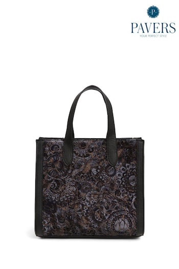 Pavers Black Floral Bolso Tote Bag (621592) | £30