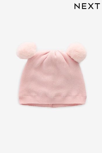 Pink Baby Delicate Double Pom Hat (0mths-2yrs) (621747) | £7