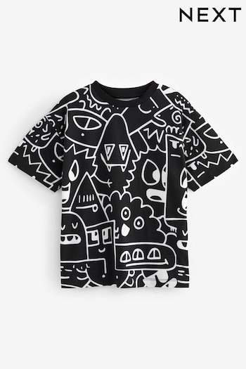 Black/White Doodle Boy Licensed T-Shirt (3-16yrs) (621910) | £13 - £16