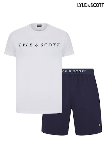 Lyle & Scott Blue Oakley T-Shirt and Short Set (621943) | £41