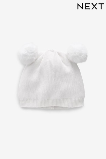 White Delicate Double Pom Baby Hat (621954) | £7