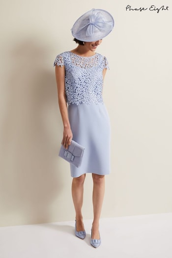 Phase Eight Blue Daisy Lace Double Layer Dress (621972) | £169