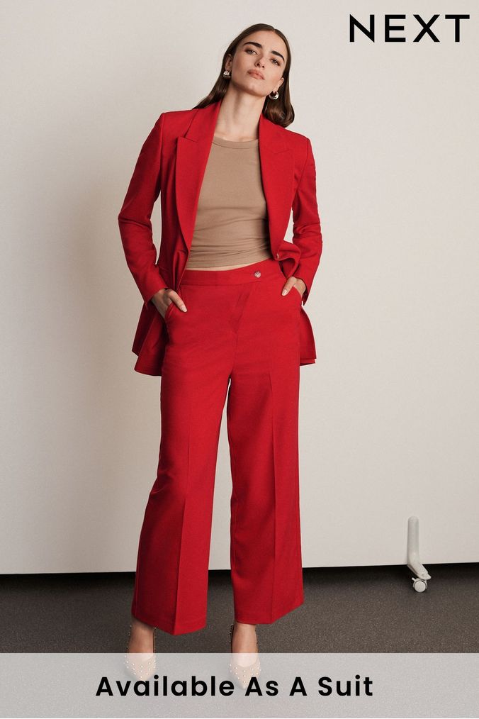 Red suit dress online