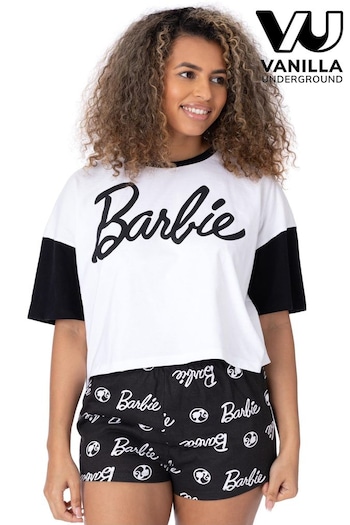 Vanilla Underground Black Ladies Barbie Print Licensing Short Pyjamas (622625) | £25