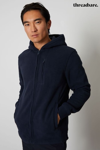 Threadbare Blue Micro Fleece Zip Through Hooded Jacket (622634) | £24
