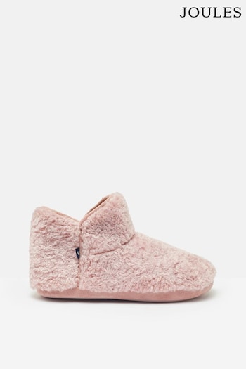 Joules Cabin Luxe Pink Faux Fur Slipper Boots (622658) | £32.95