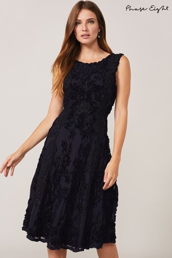 Phase Eight Blue Penelope Tapework Lace Fit And Flare Dress (622756) | £250