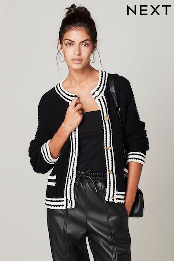 Black Smart Button Up Knitted Cardigan (622878) | £50