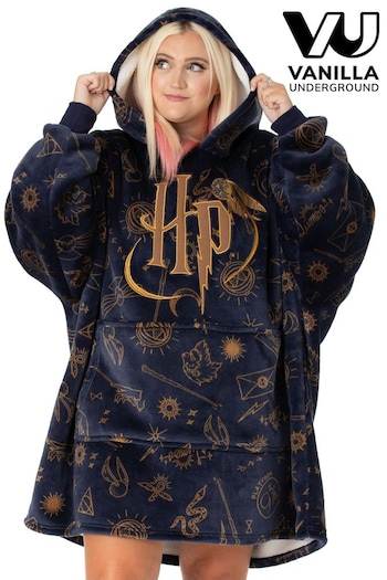 Vanilla Underground Dark Blue Harry Potter Ladies Blanket Hoodie (623000) | £54