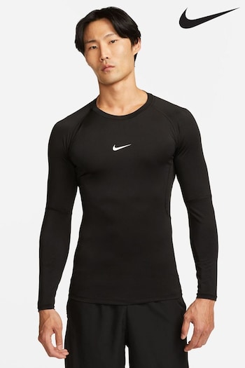 Nike Black/Grey Pro Dri-FIT Long-Sleeve Top (623143) | £38