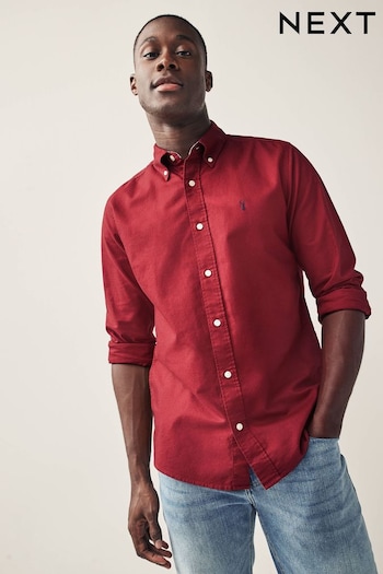 Red Slim Fit Long Sleeve Oxford Shirt (623152) | £25