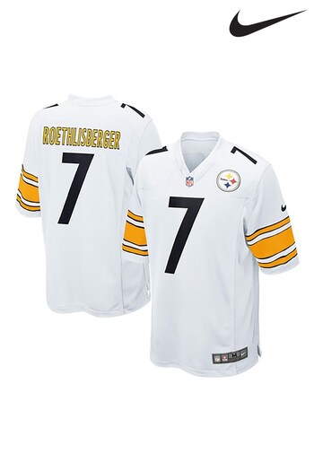 Nike White Pittsburgh Steelers Road Game Jersey - Ben Roethlisberger (623252) | £80