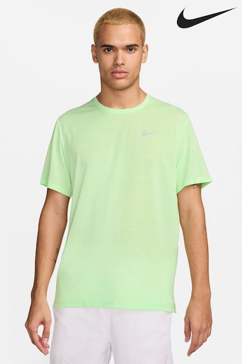 Nike Light Green Dri-FIT Miler Breathe Running T-Shirt (623499) | £38