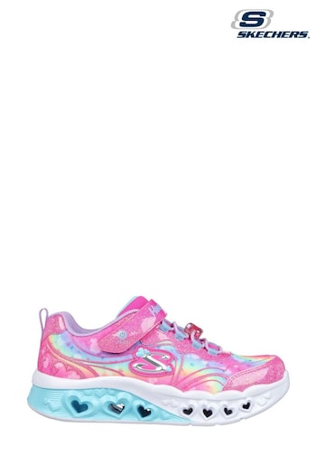 Skechers Pink Flutter Heart Lights Groovy Swirl Chegou Shoes (623570) | £54