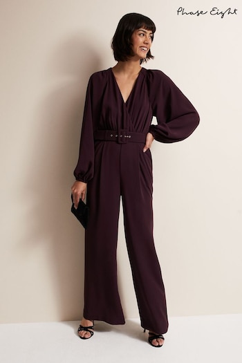 Phase Eight Red Angelina Burgundy Wide Leg Jumpsuit (623766) | £149
