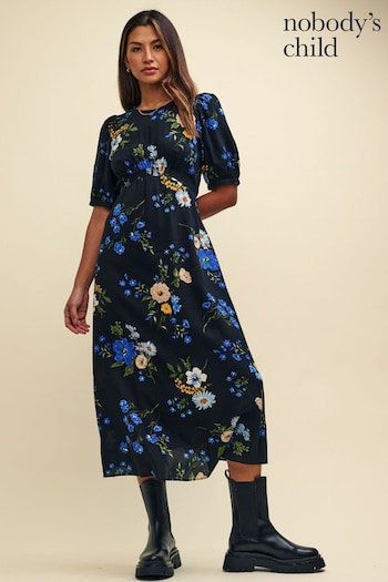 Nobodys Child Bonnie Black Midi Dress Alissa Floral (623864) | £55