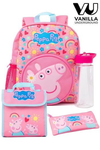 Vanilla Underground Pink Peppa Pig Girls 4 Piece Backpack Set (624238) | £31