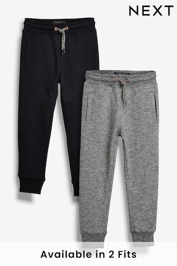 Black/Grey Slim Fit Joggers 2 Pack (3-16yrs) (624386) | £20 - £27