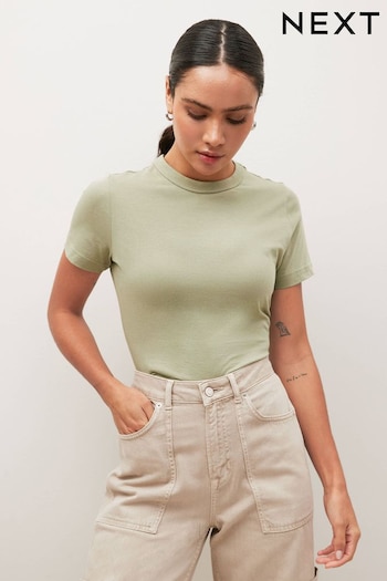 Sage Green Essential 100% Pure Cotton Short Sleeve Crew Neck T-Shirt (624477) | £6