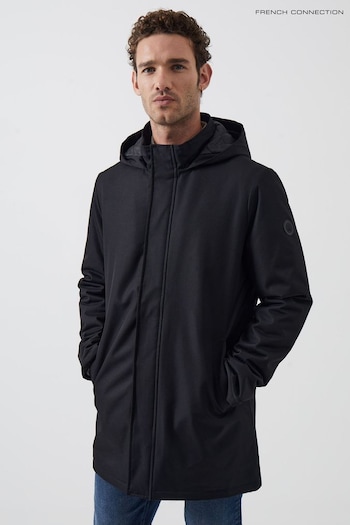 French Connection Black Hooded Mac Coat (624575) | £80