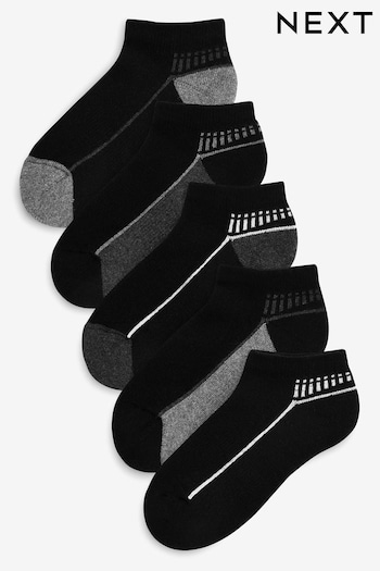Monochrome 5 Pack Cushioned Footbed hate Trainer Socks (624660) | £7 - £9