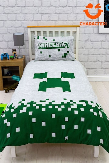 Character White Minecraft Pixels Single Duvet Set (625034) | £30