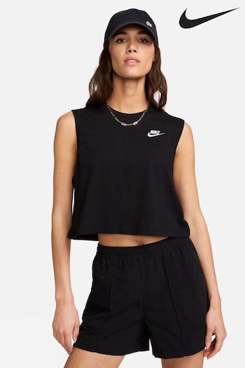 Nike neon Black Club Cropped Sleeveless Top (625250) | £23