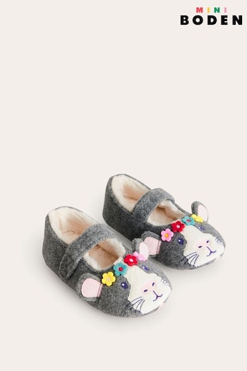 Boden Grey Guinea Pig Slippers (625352) | £19 - £21